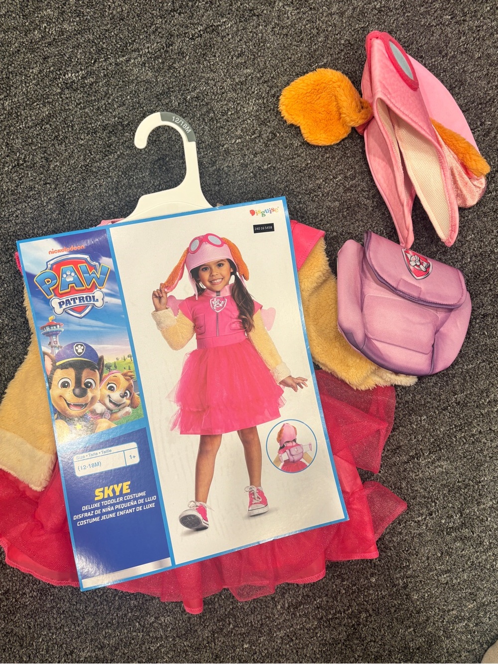 PAW Patrol Skye Pink Tutu Costume with Aviator Hat and Backpack